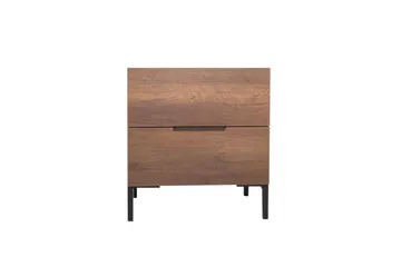 Serene Sängbord 55 cm med Trä- och Valnötsutseende, Förvaring med Lådor - Valnötsbrun - Möbler - Bord & matgrupper - Avlastningsbord - Sängbord & nattduksbord