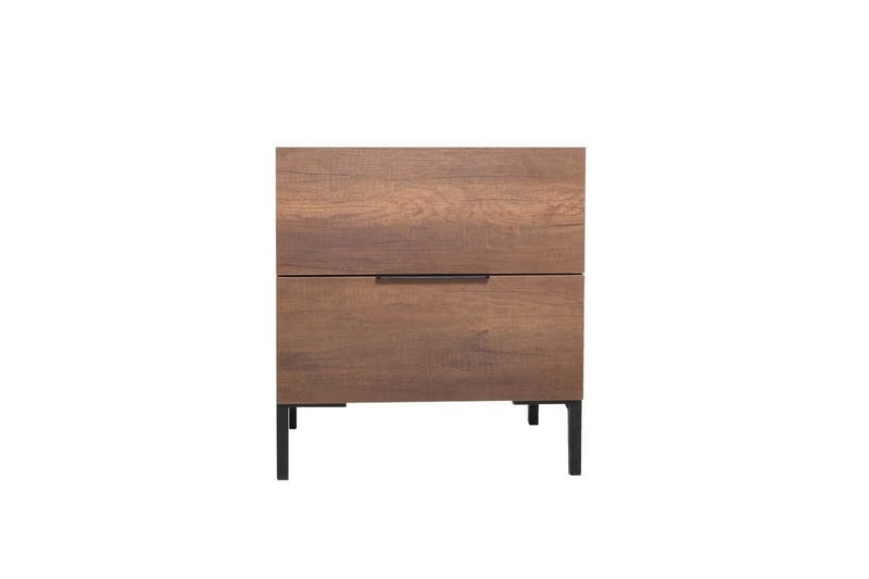 Serene Sängbord 55 cm med Trä- och Valnötsutseende, Förvaring med Lådor - Valnötsbrun - Möbler - Bord & matgrupper - Avlastningsbord - Sängbord & nattduksbord