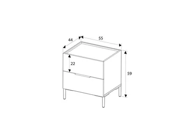 Serene Sängbord 55 cm med Trä- och Valnötsutseende, Förvaring med Lådor - Valnötsbrun - Möbler - Bord & matgrupper - Avlastningsbord - Sängbord & nattduksbord