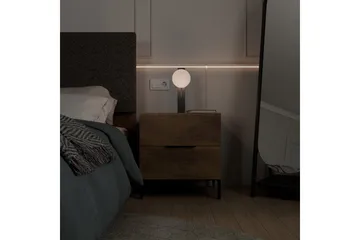Serene Sängbord 55 cm med Trä- och Valnötsutseende, Förvaring med Lådor - Valnötsbrun - Möbler - Bord & matgrupper - Avlastningsbord - Sängbord & nattduksbord