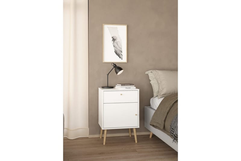 Shinta Sängbord 50 cm - Vit - Möbler - Bord & matgrupper - Avlastningsbord - Sängbord & nattduksbord