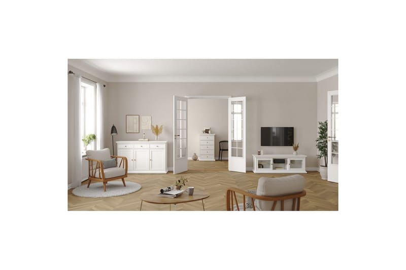 Shoiba Sidobord 144 cm - Vit - Möbler - Bord & matgrupper - Avlastningsbord - Lampbord