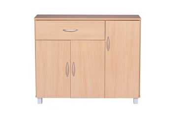 Sideboard Wohnling folierad spånskiva 90x75 cm, 3 dörrar 1 låda, modern stil Bok - Bok - Möbler - Bord & matgrupper - Avlastningsbord - Hallbord