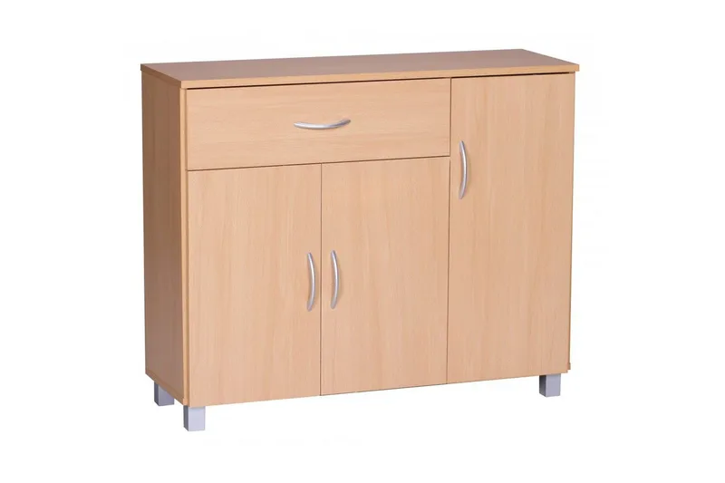 Sideboard Wohnling folierad spånskiva 90x75 cm, 3 dörrar 1 låda, modern stil Bok - Bok - Möbler - Bord & matgrupper - Avlastningsbord - Hallbord