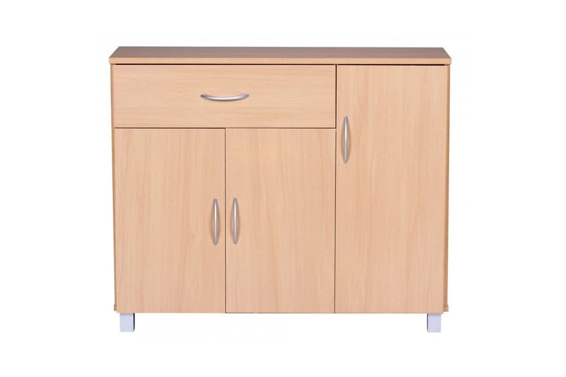 Sideboard Wohnling folierad spånskiva 90x75 cm, 3 dörrar 1 låda, modern stil Bok - Bok - Möbler - Bord & matgrupper - Avlastningsbord - Hallbord