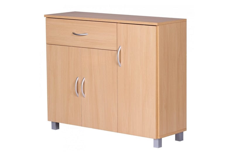 Sideboard Wohnling folierad spånskiva 90x75 cm, 3 dörrar 1 låda, modern stil Bok - Bok - Möbler - Bord & matgrupper - Avlastningsbord - Hallbord