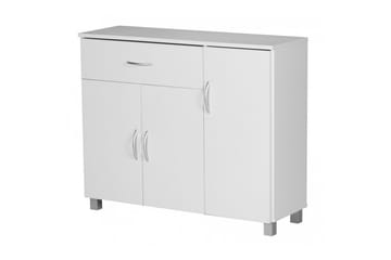 Sideboard Wohnling folierad spånskiva 90x75 cm, 3 dörrar 1 låda, modern stil Vit - Vit - Möbler - Bord & matgrupper - Avlastningsbord - Hallbord