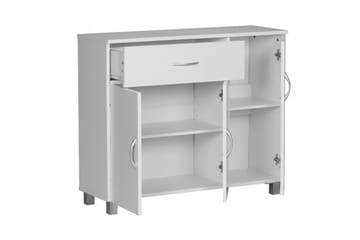Sideboard Wohnling folierad spånskiva 90x75 cm, 3 dörrar 1 låda, modern stil Vit - Vit - Möbler - Bord & matgrupper - Avlastningsbord - Hallbord