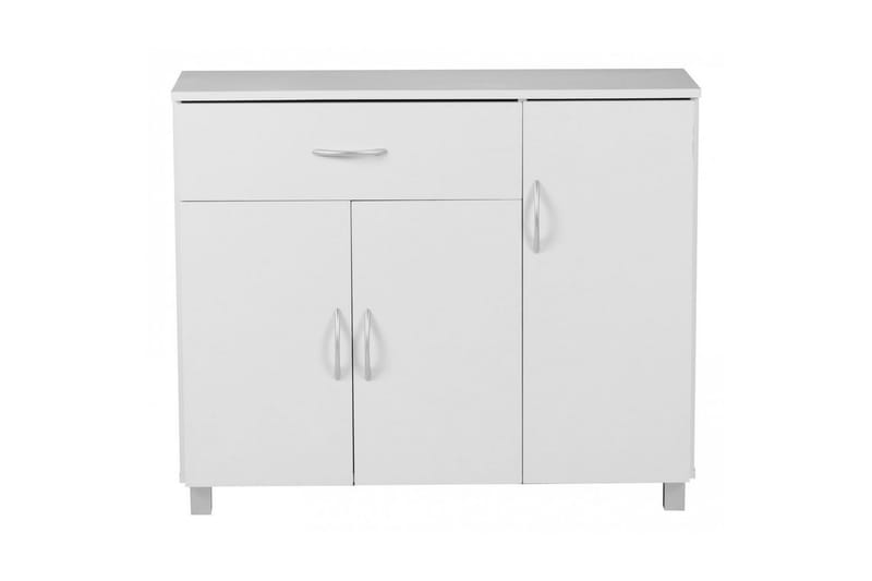 Sideboard Wohnling folierad spånskiva 90x75 cm, 3 dörrar 1 låda, modern stil Vit - Vit - Möbler - Bord & matgrupper - Avlastningsbord - Hallbord