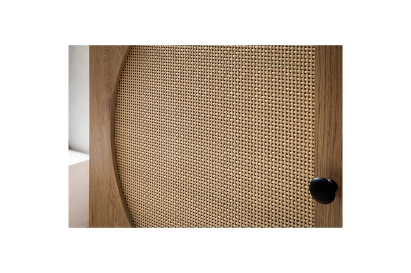 Sideboard Wohnling Folierad spånskiva ekoptik halvcirkel rottingväv look 2 dörrar 3 lådor modern - Möbler - Bord & matgrupper - Avlastningsbord - Hallbord
