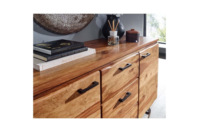 Sideboard Wohnling Massiv trä träd kant 145 cm med 2 dörrar 3 lådor industriell - Möbler - Bord & matgrupper - Avlastningsbord - Hallbord