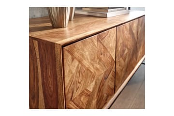 Sideboard Wohnling Massivt trä, triangulär optisk inläggning, 123 cm med 3 dörrar, industriell - Förvaring - Förvaringsmöbler - Sideboard & skänk