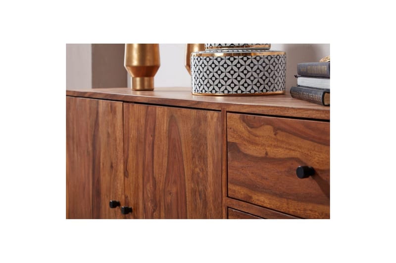 Sideboard Wohnling Massivt trä 145 cm med 3 lådor 1 dörr hårnålsben industriell - Möbler - Bord & matgrupper - Avlastningsbord - Konsolbord & sidobord