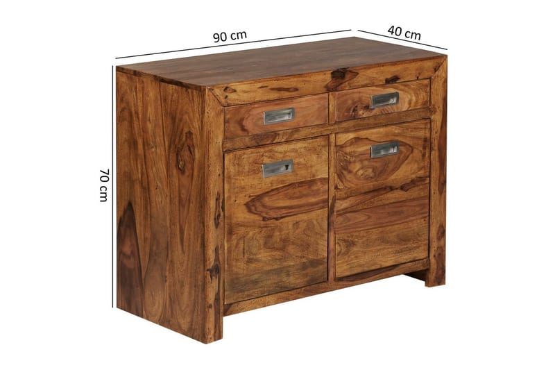 Sideboard Wohnling Massivt trä 90 cm 2 dörrar 2 lådor Lantstil - Möbler - Bord & matgrupper - Avlastningsbord - Hallbord