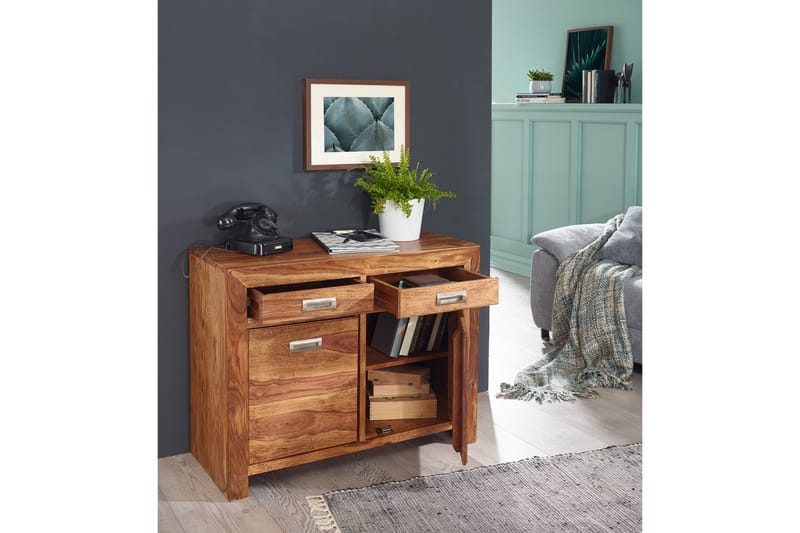 Sideboard Wohnling Massivt trä 90 cm 2 dörrar 2 lådor Lantstil - Möbler - Bord & matgrupper - Avlastningsbord - Hallbord