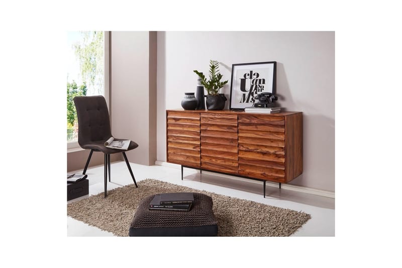 Sideboard Wohnling Massivt trä dörrar med tryck-öppning 150 cm filigrana metallben industriell - Möbler - Bord & matgrupper - Avlastningsbord - Hallbord