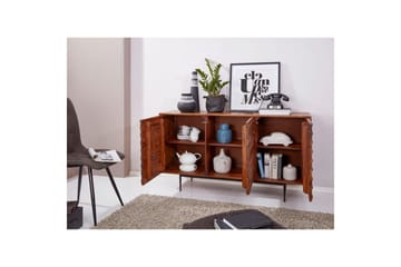 Sideboard Wohnling Massivt trä dörrar med tryck-öppning 150 cm filigrana metallben industriell - Förvaring - Förvaringsmöbler - Sideboard & skänk