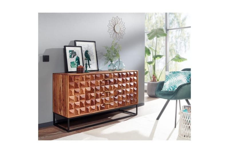 Sideboard Wohnling Massivt trä design front 145 cm med 2 dörrar 3 lådor industriell - Förvaring - Förvaringsmöbler - Sideboard & skänk