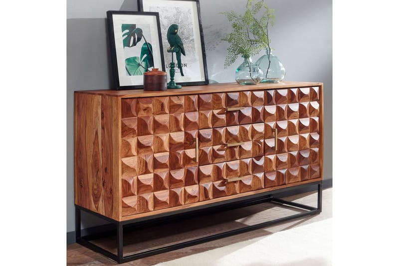 Sideboard Wohnling Massivt trä design front 145 cm med 2 dörrar 3 lådor industriell - Möbler - Bord & matgrupper - Avlastningsbord - Hallbord