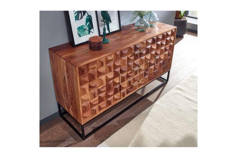 Sideboard Wohnling Massivt trä design front 145 cm med 2 dörrar 3 lådor industriell - Möbler - Bord & matgrupper - Avlastningsbord - Hallbord