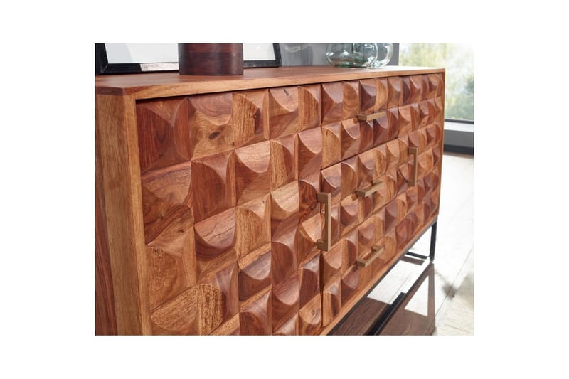 Sideboard Wohnling Massivt trä design front 145 cm med 2 dörrar 3 lådor industriell - Möbler - Bord & matgrupper - Avlastningsbord - Hallbord