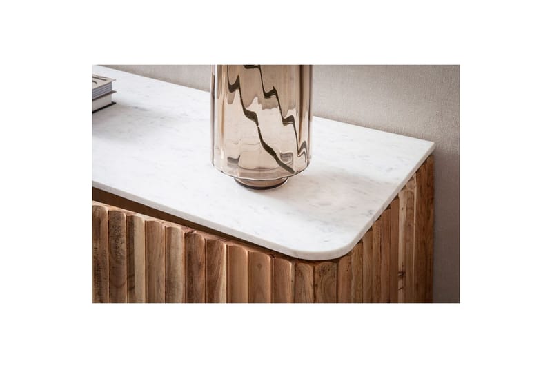Sideboard Wohnling Massivt trä riktig marmoryta 150 cm 2 dörrar 3 lådor modern - Möbler - Bord & matgrupper - Avlastningsbord - Konsolbord & sidobord