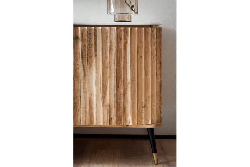 Sideboard Wohnling Massivt trä riktig marmoryta 150 cm 2 dörrar 3 lådor modern - Möbler - Bord & matgrupper - Avlastningsbord - Konsolbord & sidobord
