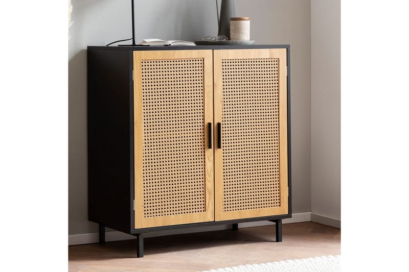Sideboard Wohnling Melaminbelagd MDF 80 cm 2 dörrar med wienerflätning modern - Möbler - Bord & matgrupper - Avlastningsbord - Hallbord