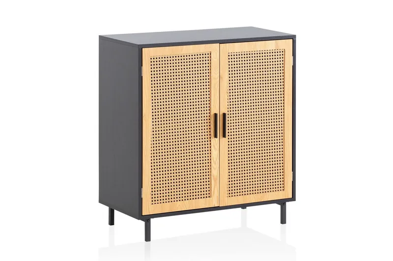 Sideboard Wohnling Melaminbelagd MDF 80 cm 2 dörrar med wienerflätning modern, undefined