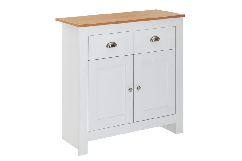 Sideboard Wohnling Melaminbelagd spånskiva tvåfärgad optik ek/vit 2 dörrar 2 lådor modern, undefined