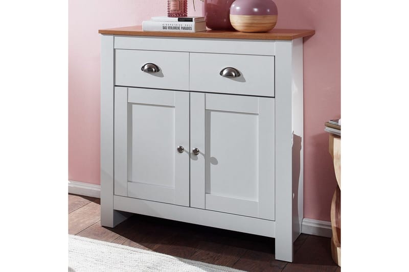 Sideboard Wohnling Melaminbelagd spånskiva tvåfärgad optik ek/vit 2 dörrar 2 lådor modern - Möbler - Bord & matgrupper - Avlastningsbord - Hallbord