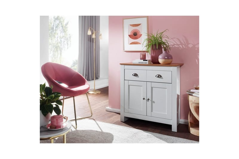 Sideboard Wohnling Melaminbelagd spånskiva tvåfärgad optik ek/vit 2 dörrar 2 lådor modern - Möbler - Bord & matgrupper - Avlastningsbord - Hallbord