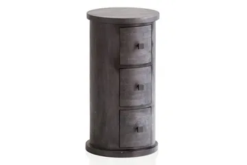 Sideboard Wohnling Runt massivt trä lantlig stil Svart, 3 lådor - Svart, 3 lådor - Förvaring - Förvaringsmöbler - Sideboard & skänk