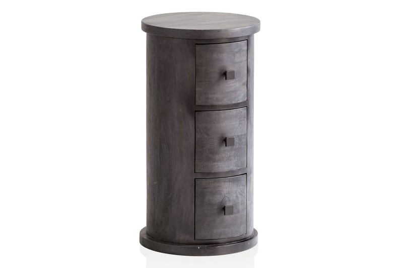 Sideboard Wohnling Runt massivt trä lantlig stil Svart, 3 lådor - Svart, 3 lådor - Möbler - Bord & matgrupper - Avlastningsbord - Hallbord