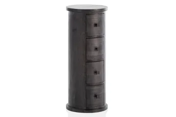 Sideboard Wohnling Runt massivt trä lantlig stil Svart, 4 lådor - Svart, 4 lådor - Möbler - Bord & matgrupper - Avlastningsbord - Hallbord
