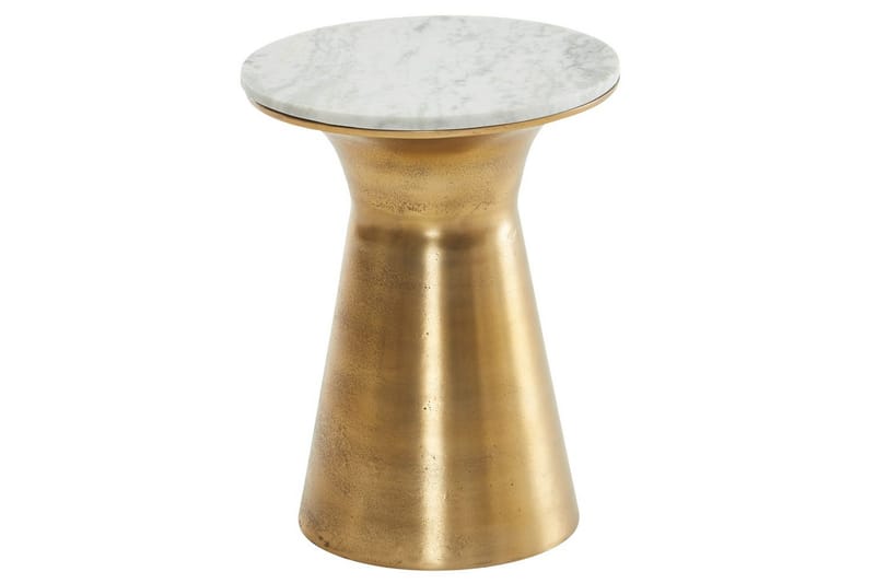 Sido bord Wohnling Äkta marmor rund 35 cm gyllene bas modern - Möbler - Bord & matgrupper - Avlastningsbord - Lampbord