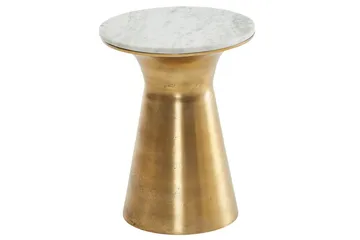 Sido bord Wohnling Äkta marmor rund 35 cm gyllene bas modern - Möbler - Bord & matgrupper - Avlastningsbord - Lampbord