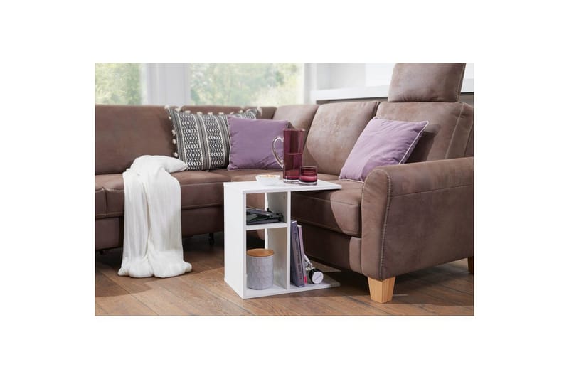 Sido bord Wohnling folierad spånskiva 50 cm, modern loftstil Vit - Vit - Möbler - Bord & matgrupper - Avlastningsbord - Lampbord