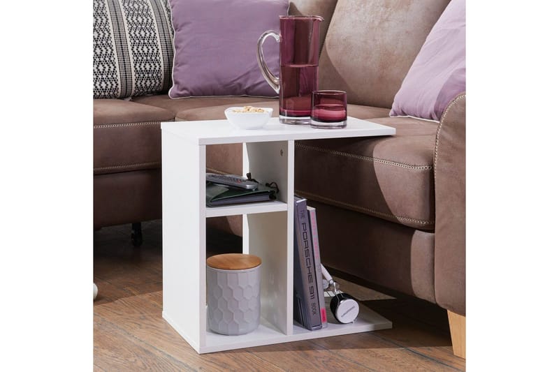 Sido bord Wohnling folierad spånskiva 50 cm, modern loftstil Vit - Vit - Möbler - Bord & matgrupper - Avlastningsbord - Lampbord