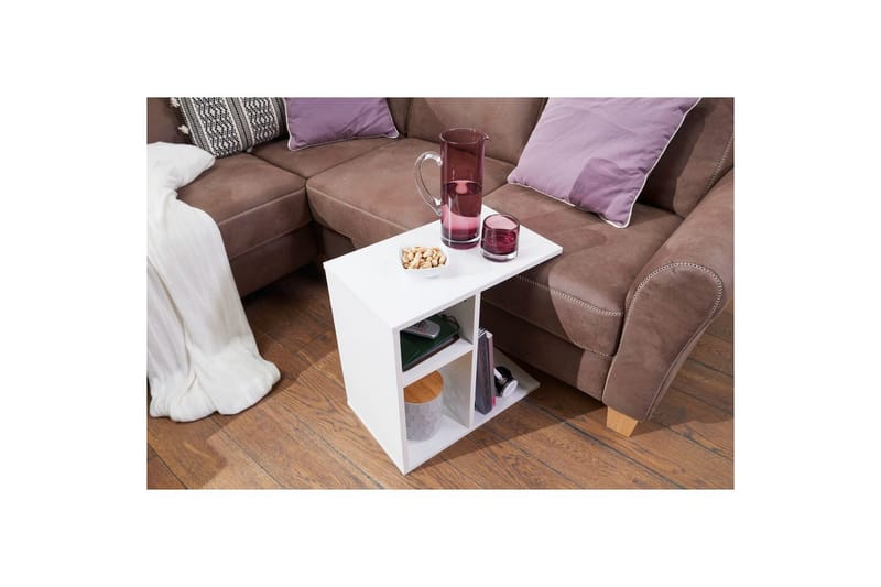 Sido bord Wohnling folierad spånskiva 50 cm, modern loftstil Vit - Vit - Möbler - Bord & matgrupper - Avlastningsbord - Lampbord