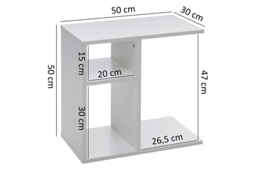Sido bord Wohnling folierad spånskiva 50 cm, modern loftstil Vit - Vit - Möbler - Bord & matgrupper - Avlastningsbord - Lampbord