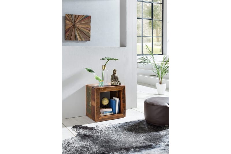 Sido bord Wohnling Massivt återvunnet trä Kolkutta kube Industriell - Möbler - Bord & matgrupper - Avlastningsbord - Lampbord