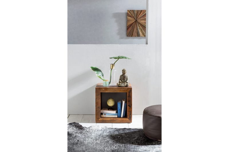 Sido bord Wohnling Massivt återvunnet trä Kolkutta kube Industriell - Möbler - Bord & matgrupper - Avlastningsbord - Lampbord