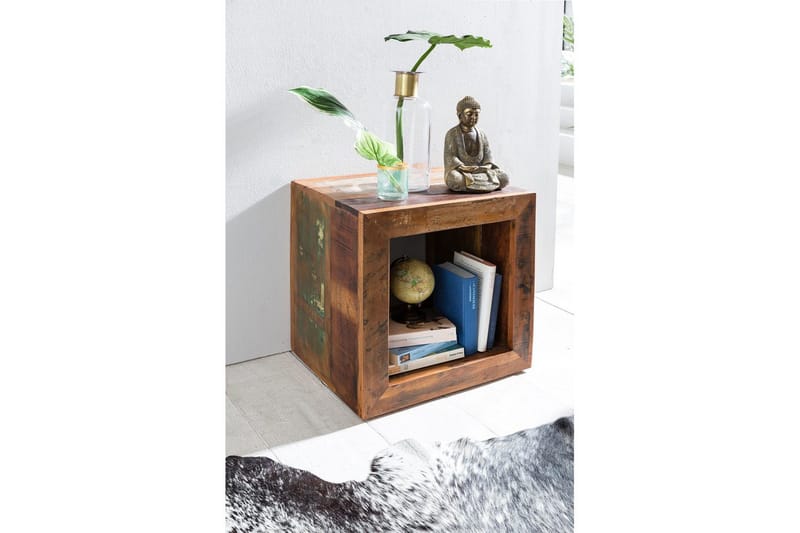 Sido bord Wohnling Massivt återvunnet trä Kolkutta kube Industriell - Möbler - Bord & matgrupper - Avlastningsbord - Lampbord