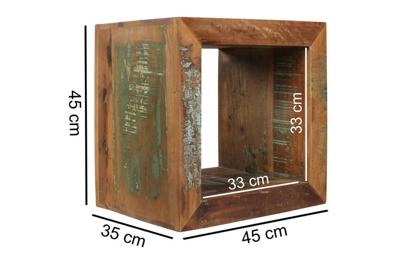 Sido bord Wohnling Massivt återvunnet trä Kolkutta kube Industriell - Möbler - Bord & matgrupper - Avlastningsbord - Lampbord