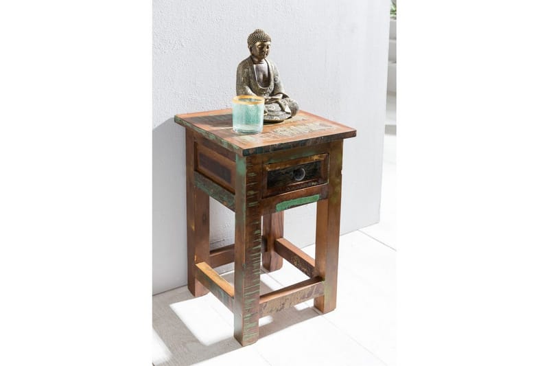 Sido bord Wohnling Massivt återvunnet trä Kolkutta låda Industriell - Möbler - Bord & matgrupper - Avlastningsbord - Lampbord