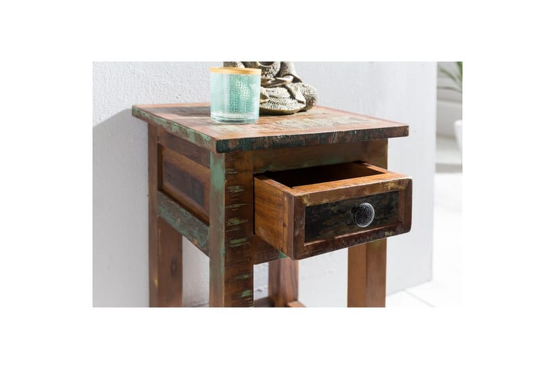 Sido bord Wohnling Massivt återvunnet trä Kolkutta låda Industriell - Möbler - Bord & matgrupper - Avlastningsbord - Lampbord