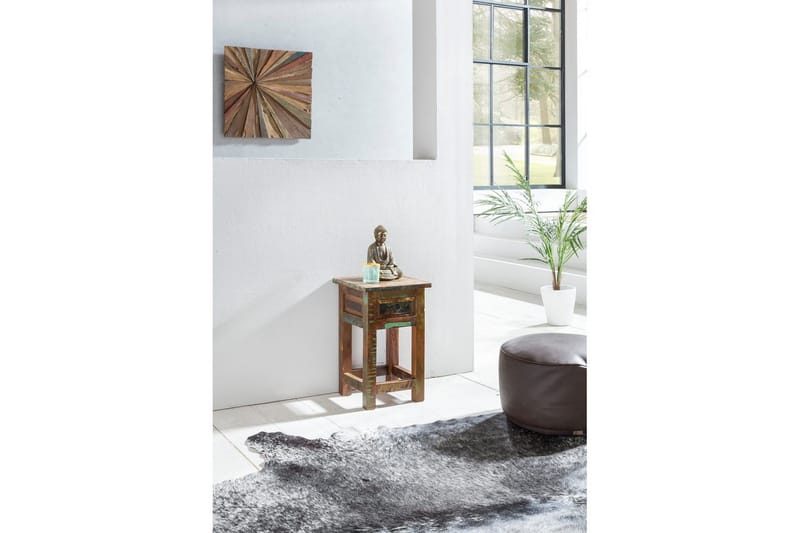 Sido bord Wohnling Massivt återvunnet trä Kolkutta låda Industriell - Möbler - Bord & matgrupper - Avlastningsbord - Lampbord