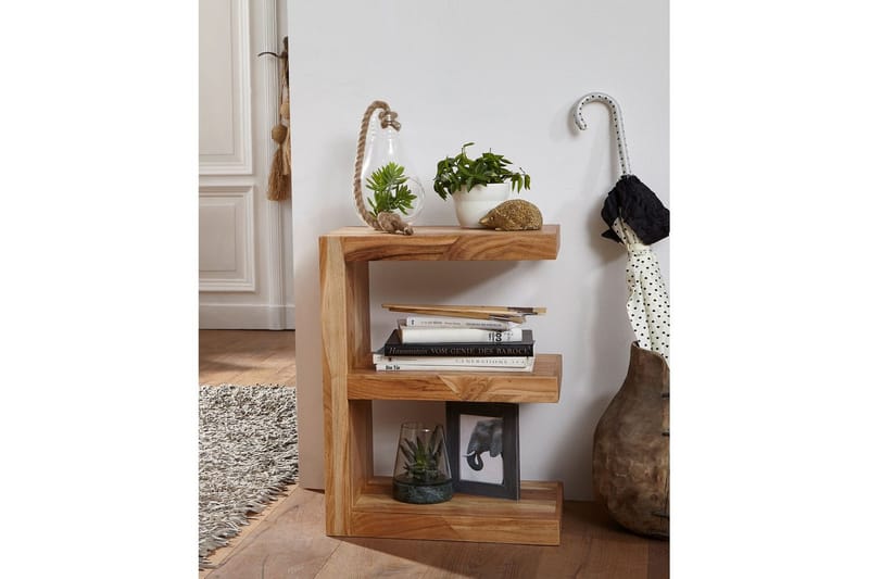Sido bord Wohnling Massivt trä, E-kub, lantlig stil Akacia - Akacia - Möbler - Bord & matgrupper - Avlastningsbord - Lampbord