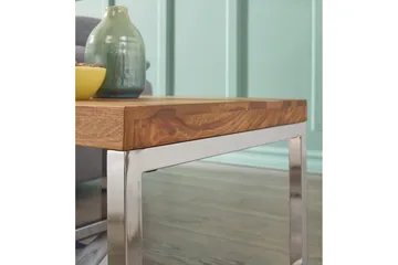 Sido bord Wohnling massivt trä, kvadratisk med metallkromben, herrgårdsstil 60x60 cm - 60x60 cm - Möbler - Bord & matgrupper - Avlastningsbord - Lampbord